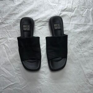 Mootsies Tootsies Black Slide-On Platform Sandals Sz 7 Y2k Bratz